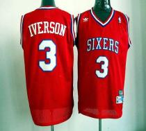 Philadelphia 76ers -3 Allen Iverson Red Throwback Stitched NBA Jersey Philadelphia 76ers -3 Allen Iverson Red Throwback Stitched NBA Jersey