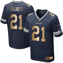 Nike Cowboys -21 Ezekiel Elliott Navy Blue Team Color Stitched NFL Elite Gold Jersey Nike Cowboys -21 Ezekiel Elliott Navy Blue Team Color Stitched NFL Elite Gold Jersey