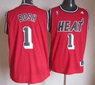 Miami Heat -1 Chris Bosh Red Hardwood Classics Nights Stitched NBA Jersey