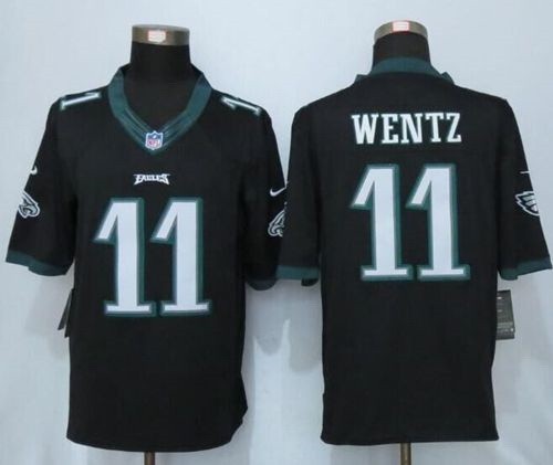 Nike Philadelphia Eagles -11 Carson Wentz Black Alternate Stitched NFL New Limited Jersey