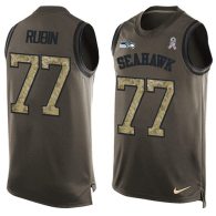 Nike Seahawks -77 Ahtyba Rubin Green Stitched NFL Limited Salute To Service Tank Top Jersey