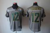 Nike Green Bay Packers #12 Aaron Rodgers Grey Shadow With Hall of Fame 50th Patch Men's Stitched NFL