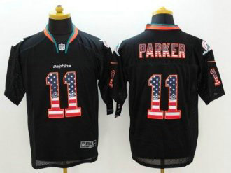 Nike Miami Dolphins -11 DeVante Parker Black Stitched NFL Elite USA Flag Fashion Jersey