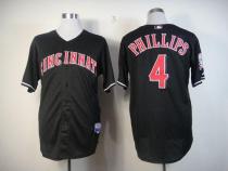 Cincinnati Reds -4 Brandon Phillips Black Stitched MLB Jersey Cincinnati Reds -4 Brandon Phillips Black Stitched MLB Jersey