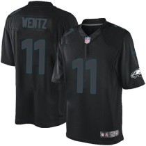 Nike Philadelphia Eagles -11 Carson Wentz Black Stitched NFL Impact Limited Jersey Nike Philadelphia Eagles -11 Carson Wentz Black Stitched NFL Impact Limited Jersey