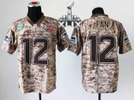 Nike Seattle Seahawks #12 Fan Camo Super Bowl XLIX Men's Stitched NFL New Elite USMC Jersey