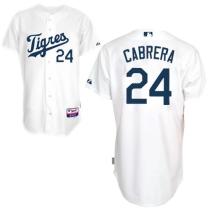 Detroit Tigers #24 Miguel Cabrera White Home Los Tigres Stitched MLB Jersey Detroit Tigers #24 Miguel Cabrera White Home Los Tigres Stitched MLB Jersey