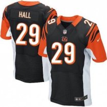 Nike Cincinnati Bengals -29 Leon Hall Black Team Color Stitched NFL Elite Jersey Nike Cincinnati Bengals -29 Leon Hall Black Team Color Stitched NFL Elite Jersey