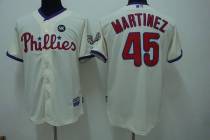 Philadelphia Phillies #45 Pedro Martinez Stitched Cream MLB Jersey Philadelphia Phillies #45 Pedro Martinez Stitched Cream MLB Jersey