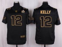 Nike Buffalo Bills -12 Jim Kelly Black Stitched NFL Elite Pro Line Gold Collection Jersey Nike Buffalo Bills -12 Jim Kelly Black Stitched NFL Elite Pro Line Gold Collection Jersey