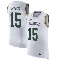 Nike Packers -15 Bart Starr White Stitched NFL Limited Rush Tank Top Jersey Nike Packers -15 Bart Starr White Stitched NFL Limited Rush Tank Top Jersey