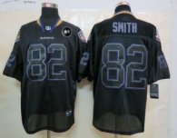 Nike Ravens -82 Torrey Smith Lights Out Black With Art Patch Men Stitched NFL Elite Jersey