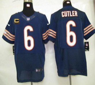 Nike Bears -6 Jay Cutler Navy Blue Team Color With C Patch Stitched NFL Elite Jersey