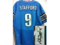 nike nfl jerseys detroit lions -9 stafford blue(Elite signature)
