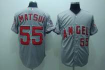 Los Angeles Angels of Anaheim -55 Hideki Matsui Stitched Grey Cool Base MLB Jersey Los Angeles Angels of Anaheim -55 Hideki Matsui Stitched Grey Cool Base MLB Jersey