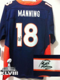 Nike Denver Broncos #18 Peyton Manning Navy Blue Alternate Super Bowl XLVIII Men's Stitched NFL Elit