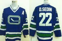 Vancouver Canucks -22 Daniel Sedin Stitched Blue Third NHL Jersey
