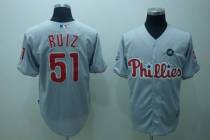 Philadelphia Phillies #51 Carlos Ruiz Stitched Grey MLB Jersey Philadelphia Phillies #51 Carlos Ruiz Stitched Grey MLB Jersey