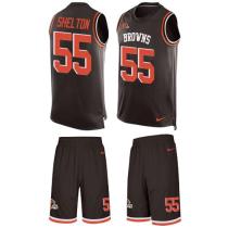 Browns -55 Danny Shelton Brown Team Color Stitched NFL Limited Tank Top Suit Jersey Browns -55 Danny Shelton Brown Team Color Stitched NFL Limited Tank Top Suit Jersey