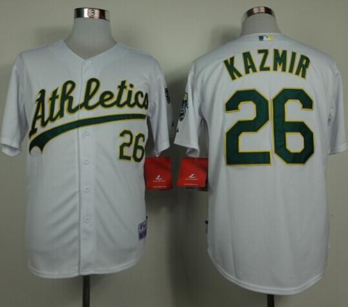 Oakland Athletics #26 Scott Kazmir White Cool Base Stitched MLB Jersey