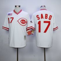 Mitchell And Ness 1990 Cincinnati Reds -17 Chris Sabo White Throwback Stitched MLB Jersey Mitchell And Ness 1990 Cincinnati Reds -17 Chris Sabo White Throwback Stitched MLB Jersey
