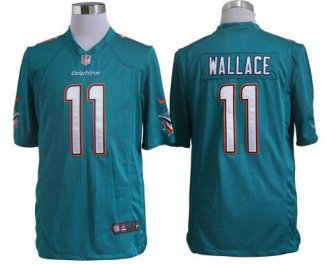 Nike Dolphins -11 Mike Wallace Aqua Green Team Color Stitched NFL Game Jersey