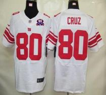 Nike New York Giants #80 Victor Cruz White With 1925-2014 Season Patch Men's Stitched NFL Elite Jers Nike New York Giants #80 Victor Cruz White With 1925-2014 Season Patch Men's Stitched NFL Elite Jers