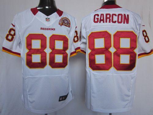Nike Washington Redskins -88 Pierre Garcon White With 80TH Patch Men's Stitched NFL Elite Jersey