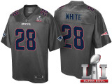 NEW ENGLAND PATRIOTS -28 JAMES WHITE GRAY SUPER BOWL LI STRONGHOLD FASHION JERSEY