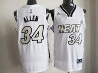 Miami Heat -34 Ray Allen White on White Stitched NBA Jersey