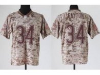 NEW Chicago Bears 34 Walter Payton Camo US Mccuu NFL Jerseys