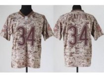 NEW Chicago Bears 34 Walter Payton Camo US Mccuu NFL Jerseys