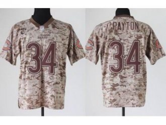 NEW Chicago Bears 34 Walter Payton Camo US Mccuu NFL Jerseys