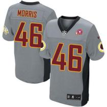 Nike Washington Redskins -46 Alfred Morris Grey Shadow With 80TH Patch Men's Stitched NFL Elite Jers Nike Washington Redskins -46 Alfred Morris Grey Shadow With 80TH Patch Men's Stitched NFL Elite Jers