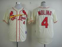 St Louis Cardinals #4 Yadier Molina Cream Alternate Cool Base Stitched MLB Jersey St Louis Cardinals #4 Yadier Molina Cream Alternate Cool Base Stitched MLB Jersey