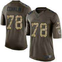 Nike Titans -78 Jack Conklin Green Stitched NFL Limited Salute to Service Jersey Nike Titans -78 Jack Conklin Green Stitched NFL Limited Salute to Service Jersey
