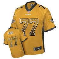 Nike Saints -77 Willie Roaf Gold Stitched NFL Elite Drift Fashion Jersey