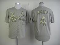 St  Louis Cardinals #4 Yadier Molina Grey USMC Cool Base Stitched MLB Jersey