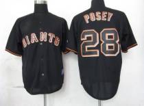 San Francisco Giants #28 Buster Posey Black Fashion Stitched MLB Jersey