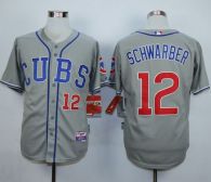 Chicago Cubs -12 Kyle Schwarber Grey Cool Base Stitched MLB Jersey