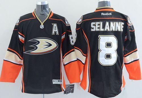 Anaheim Ducks -8 Teemu Selanne Black Third Stitched NHL Jersey