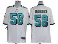 Nike Dolphins -58 Karlos Dansby White Stitched NFL Limited Jersey