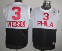 Philadelphia 76ers -3 Allen Iverson White Black Nike Throwback Stitched NBA Jersey Philadelphia 76ers -3 Allen Iverson White Black Nike Throwback Stitched NBA Jersey