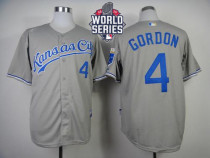 Kansas City Royals -4 Alex Gordon Grey Cool Base W 2015 World Series Patch Stitched MLB Jersey Kansas City Royals -4 Alex Gordon Grey Cool Base W 2015 World Series Patch Stitched MLB Jersey