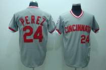 Mitchell and Ness Cincinnati Reds -24 Tony Perez Stitched Grey Throwback MLB Jersey Mitchell and Ness Cincinnati Reds -24 Tony Perez Stitched Grey Throwback MLB Jersey