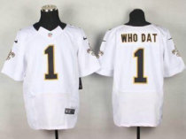Nike Saints -1 Who Dat White Stitched NFL Elite Jersey