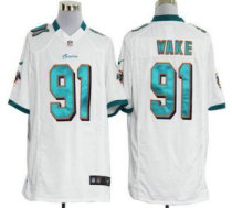 Nike Dolphins -91 Cameron Wake White Stitched NFL Game Jersey Nike Dolphins -91 Cameron Wake White Stitched NFL Game Jersey