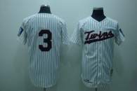 Mitchelland Ness Minnesota Twins -3 Harmon Killebrew Stitched White Blue Strip Throwback MLB Jersey