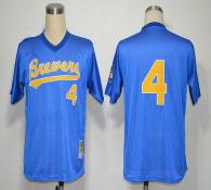 Mitchell And Ness 1991 Milwaukee Brewers -4 Paul Molitor Blue Stitched MLB Jersey