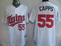 Minnesota Twins -55 Matt Capps White Blue Strip Cool Base Stitched MLB Jersey Minnesota Twins -55 Matt Capps White Blue Strip Cool Base Stitched MLB Jersey